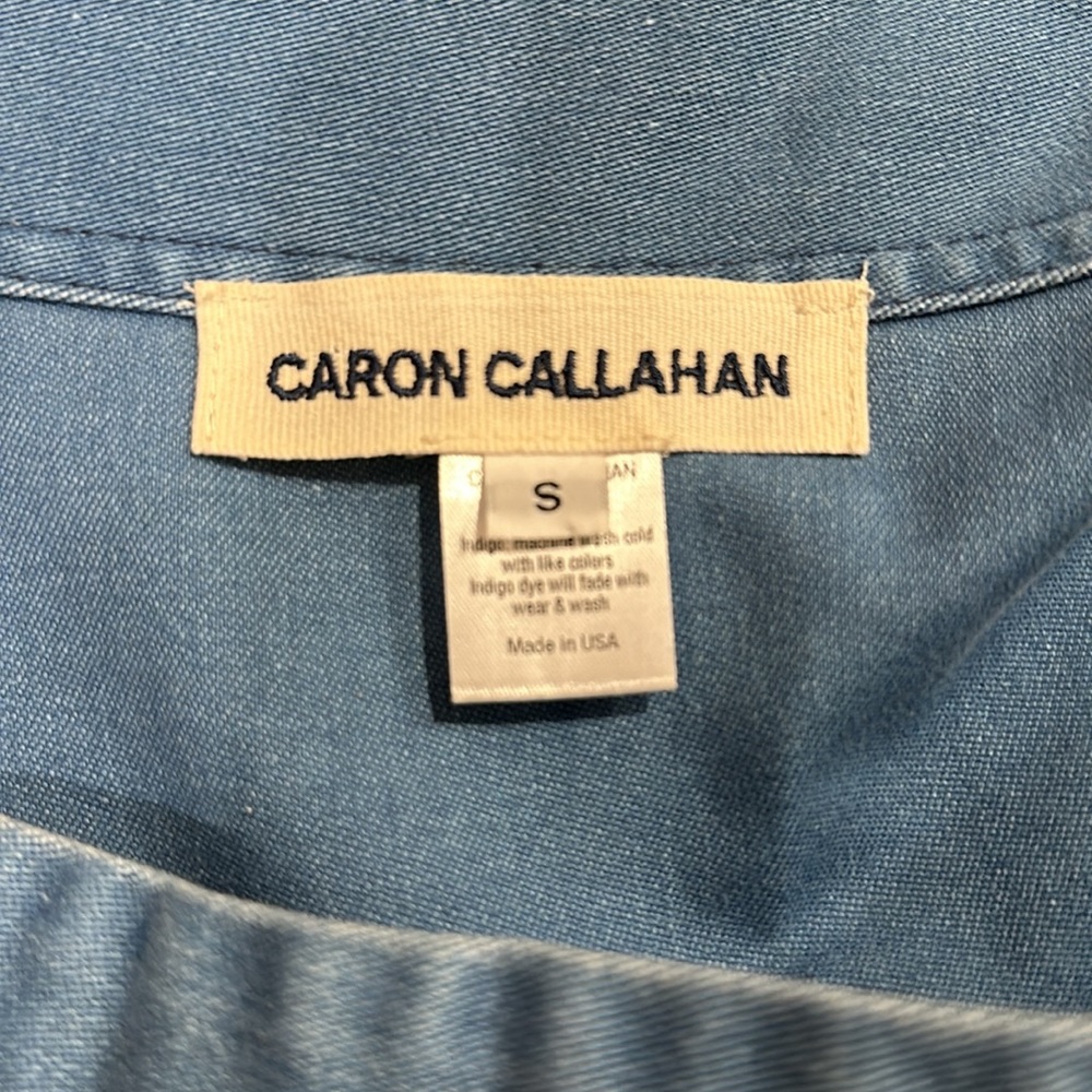 Caron Callahan Bethany Square Neck Sleeveless Denim Jumpsuit Blue LIKE NEW - Picture 16 of 16